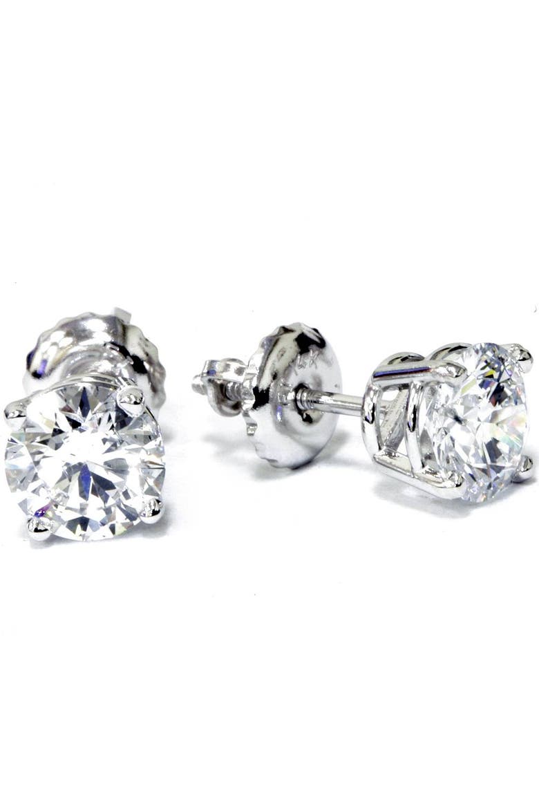 1.50ct Lab Grown Diamond Studs 14k Gold Screw Backs, Alternate, color, 14k White Gold