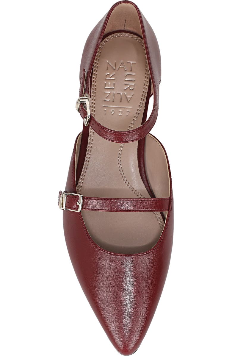 Naturalizer Harmony Ankle Strap Pointed Toe Flat, Alternate, color, Cranberry Red
