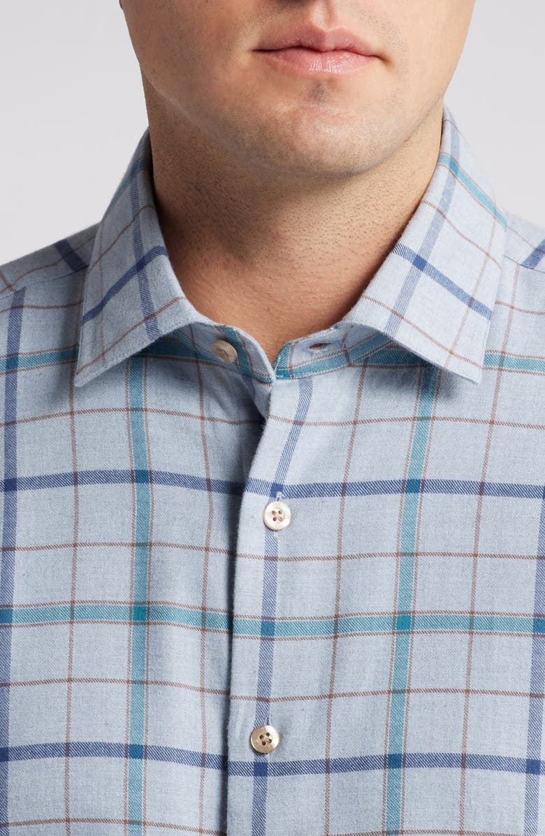 Scott Barber Mélange Exploded Tattersall Flannel Button-Up Shirt, Alternate, color,