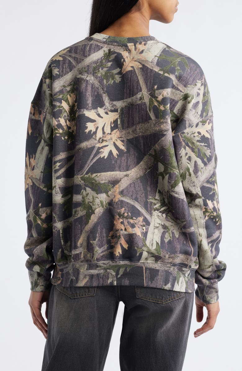 PacSun Dark Camo Print Cotton Blend Sweatshirt, Alternate, color, Camouflage
