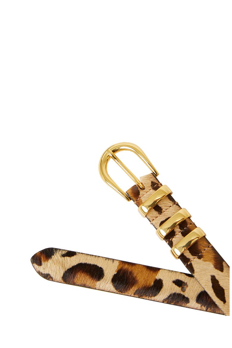 Kad Genuine Calf Hair Belt, Alternate, color, LEOPARD GOLD