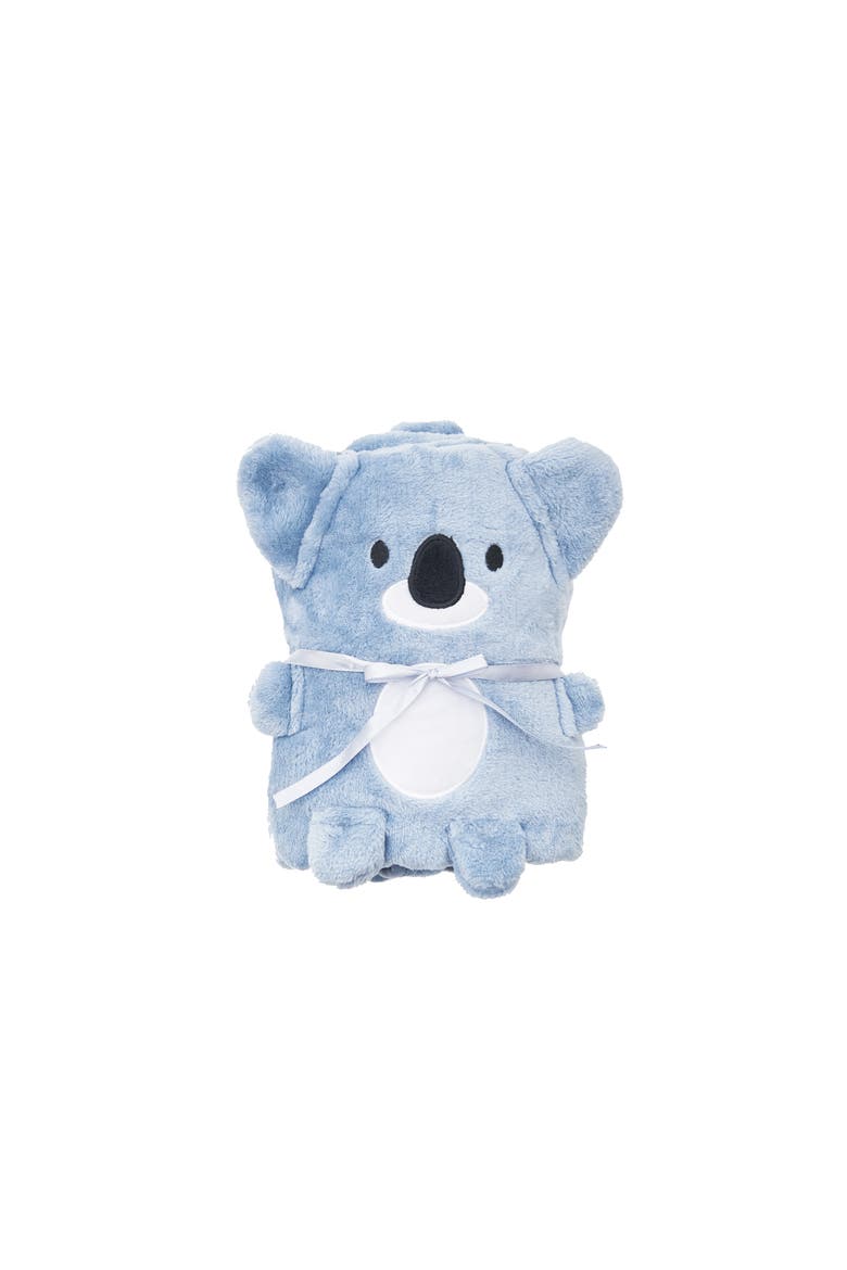 Blue Foldable Koala Bear Throw Blanket 30" x 44", Main, color, Blue