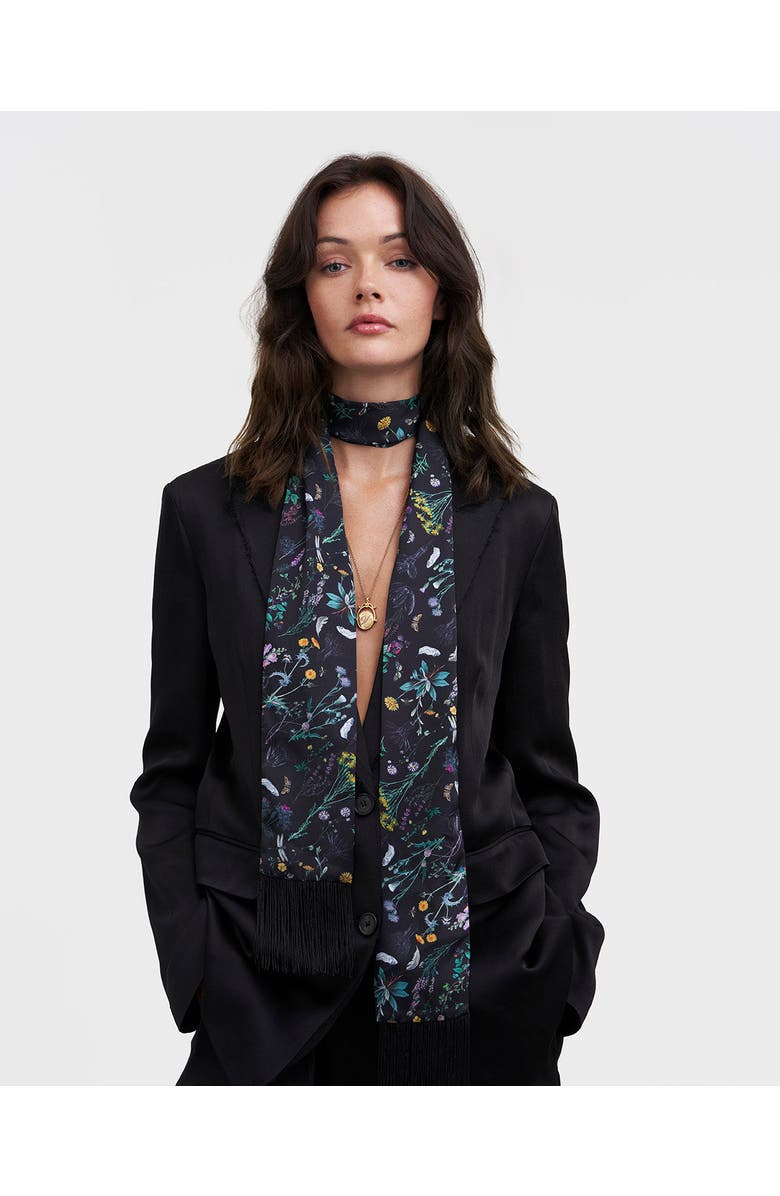 Fable England Wilderness Black Silky Scarf, Alternate, color, Black