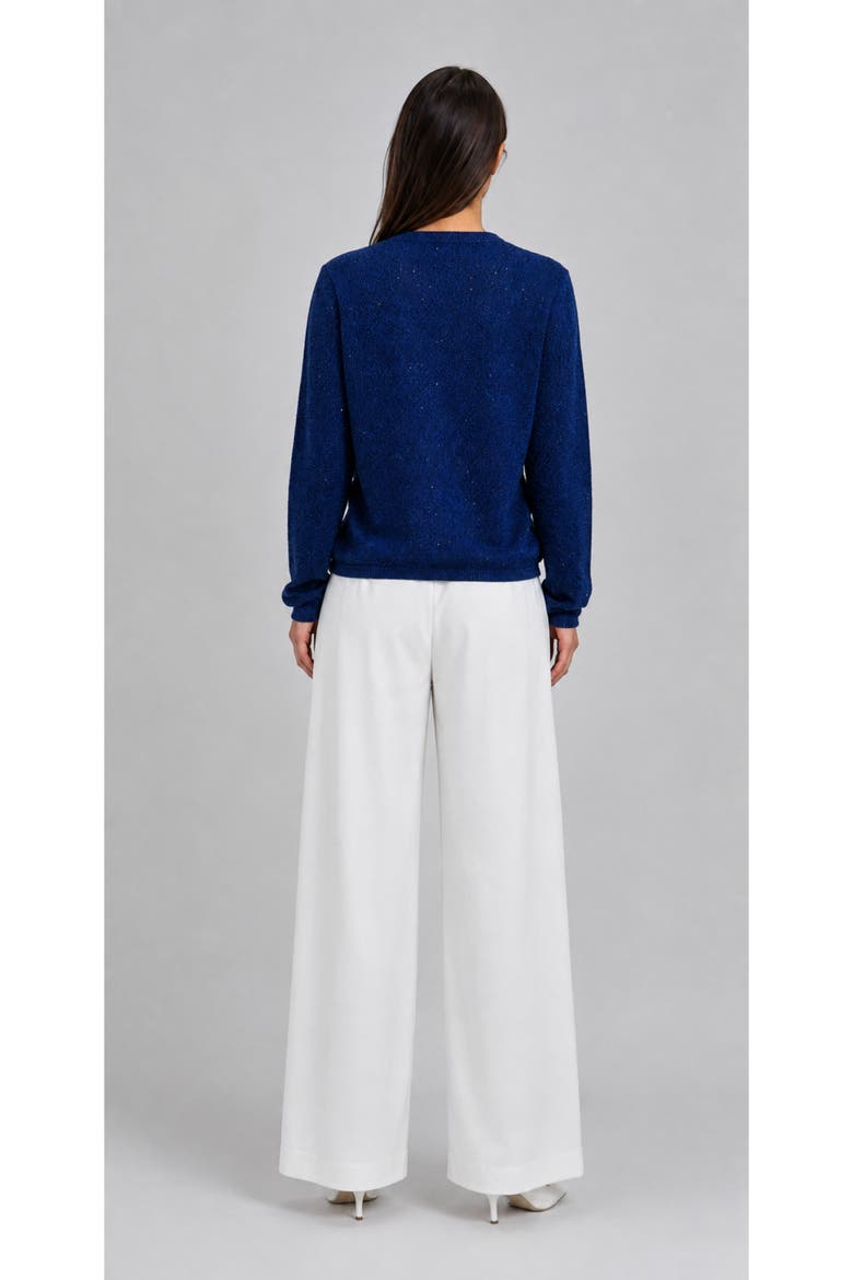 Refined Wool Blend V-Neck Cardigan, Alternate, color, Sapphire Blue