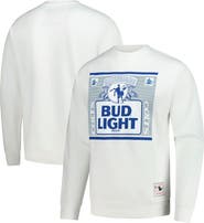 Mitchell & Ness Men's Mitchell & Ness x Bud Light White Indianapolis Colts The Crest Pullover Sweatshirt