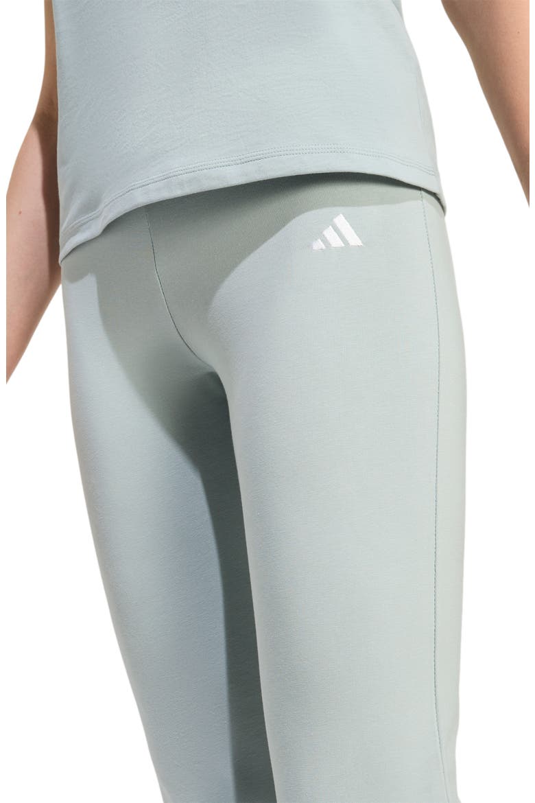 Essentials Small Logo Flared Leggings, Alternate, color, WONDER SAGE/ WHITE/