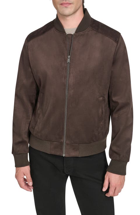Faux Suede Bomber Jacket