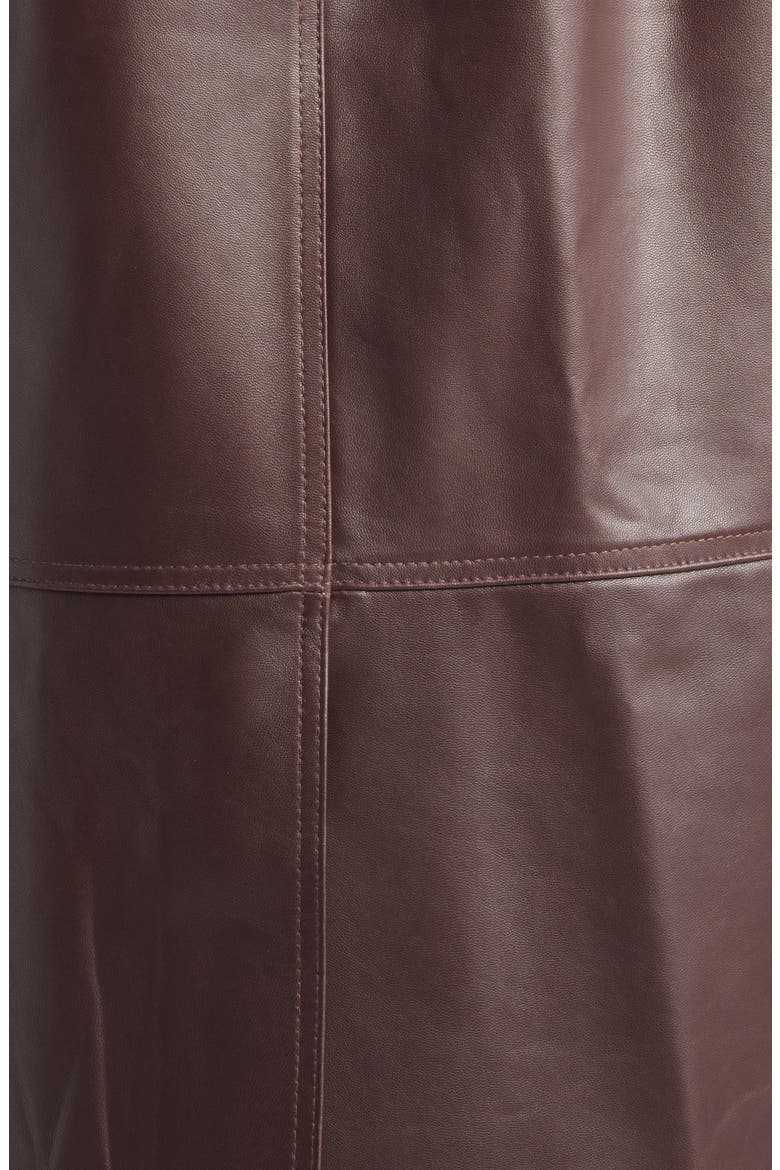 Caitlin Leather Trench Coat, Alternate, color, BROWN