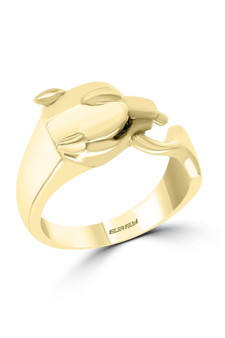 14K Yellow Gold Black Diamond Panther Ring, Main, color, 14K Gold
