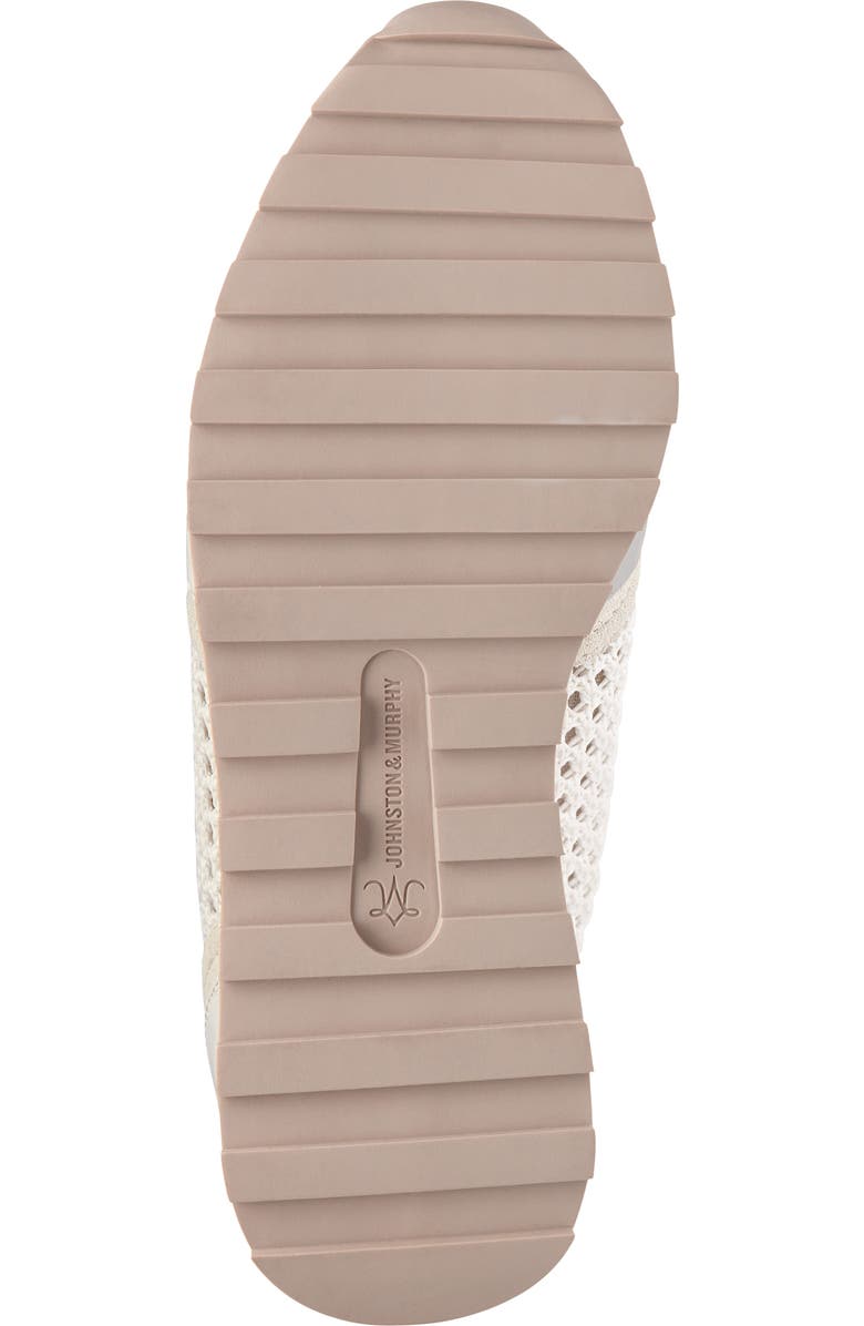 Johnston & Murphy Piper Knit Panel Sneaker, Alternate, color, White Suede/Crochet