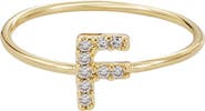 Adornia Pavé CZ Initial Charm Ring