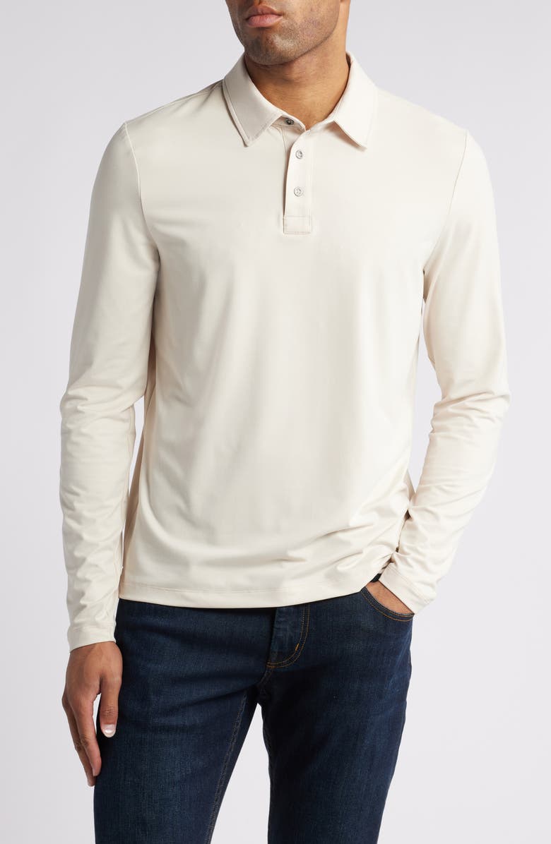 Threads 4 Thought Luxe Jersey Long Sleeve Polo, Main, color, Tapioca