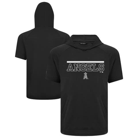 Men's Levelwear Black Los Angeles Angels Phase Vanguard Hoodie T-Shirt