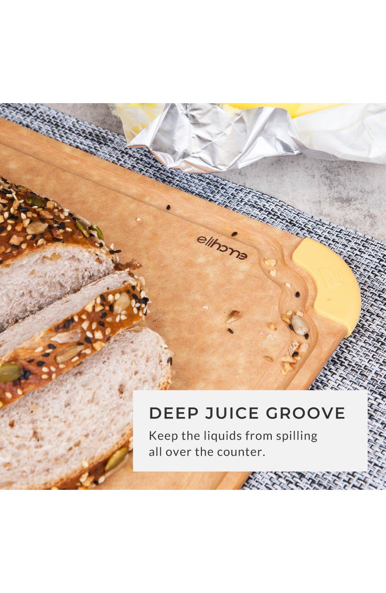 Elihome Premium Series 10 x 13 x 1/4 Cutting Board - Non Slip & Color Coded - Medium, Alternate, color, Natural