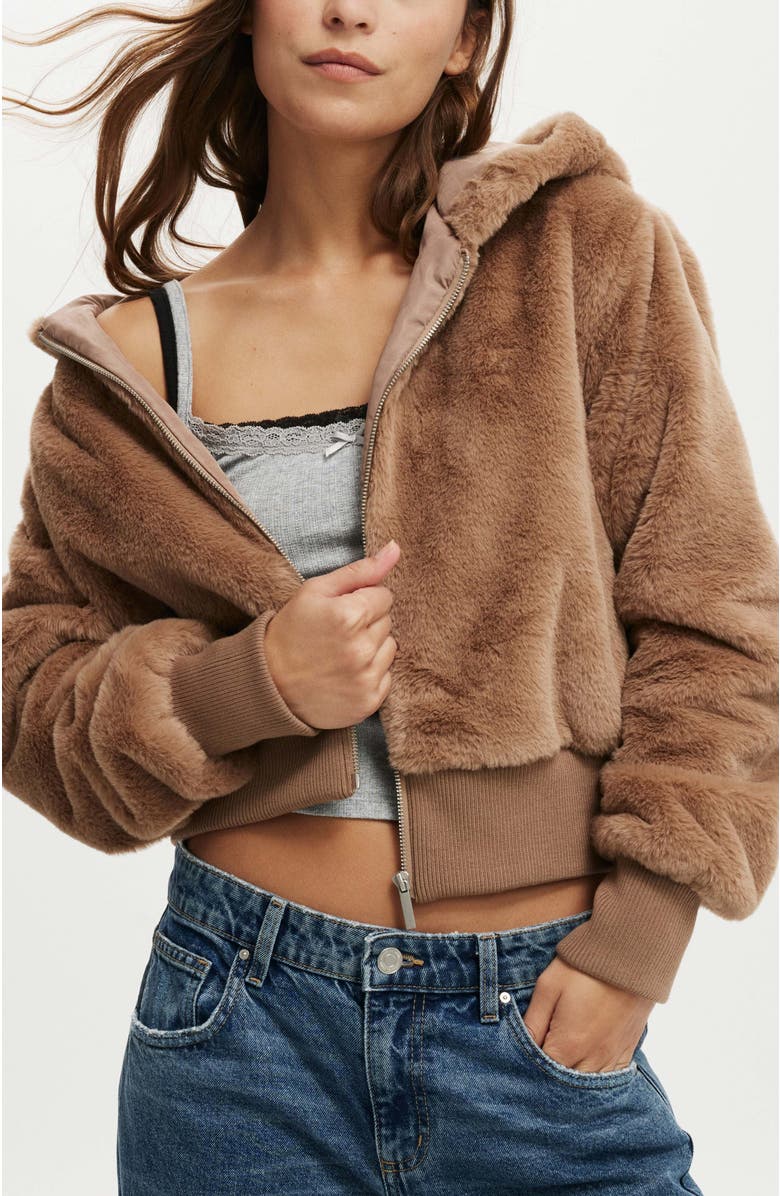 Cotton On Teddy Hooded Jacket, Main, color, 