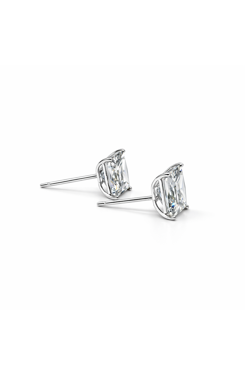 Donatello Gian Sterling Silver Crystal Square Studs Earrings, Alternate, color, Silver