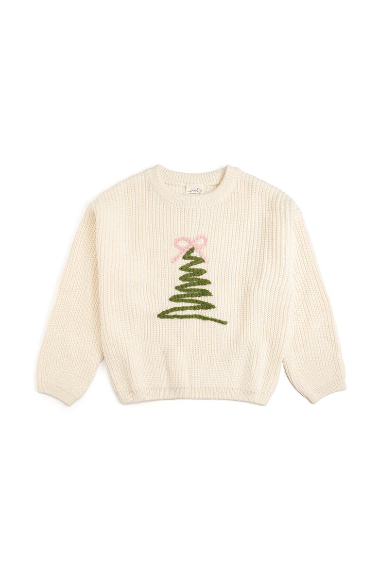 Christmas Tree Knit Sweater, Main, color, Natural