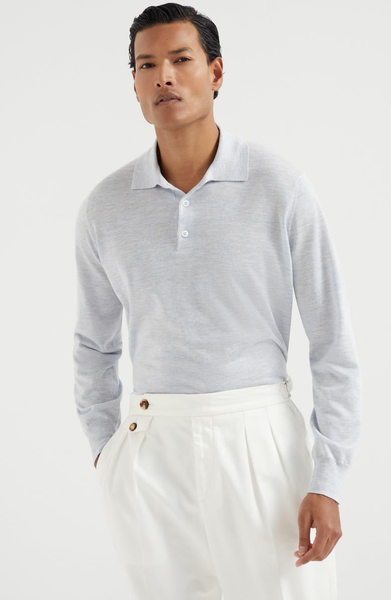 Brunello Cucinelli Lightweight knit Polo, Alternate, color, 