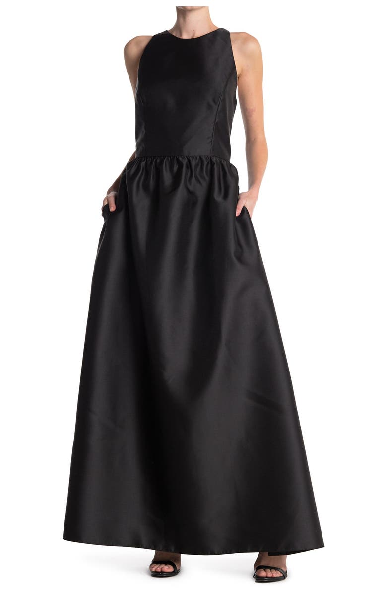 Alfred Sung Satin A-Line Gown, Alternate, color,