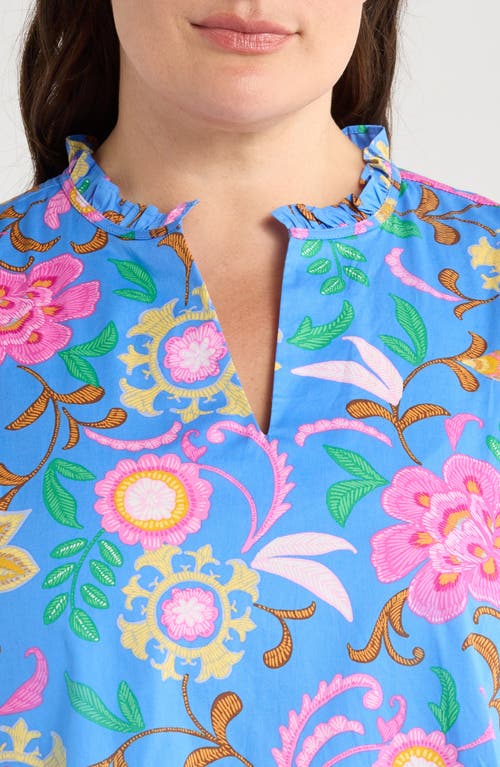 Sugarlips Faro Celeste Print Shift Dress In Blue