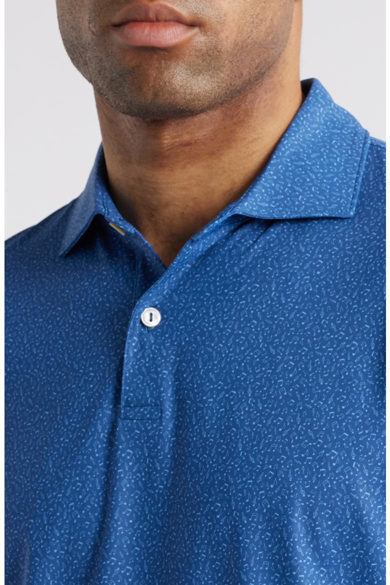 Crown Crafted Microprint Performance Jersey Polo, Alternate, color, OCEAN BLUE