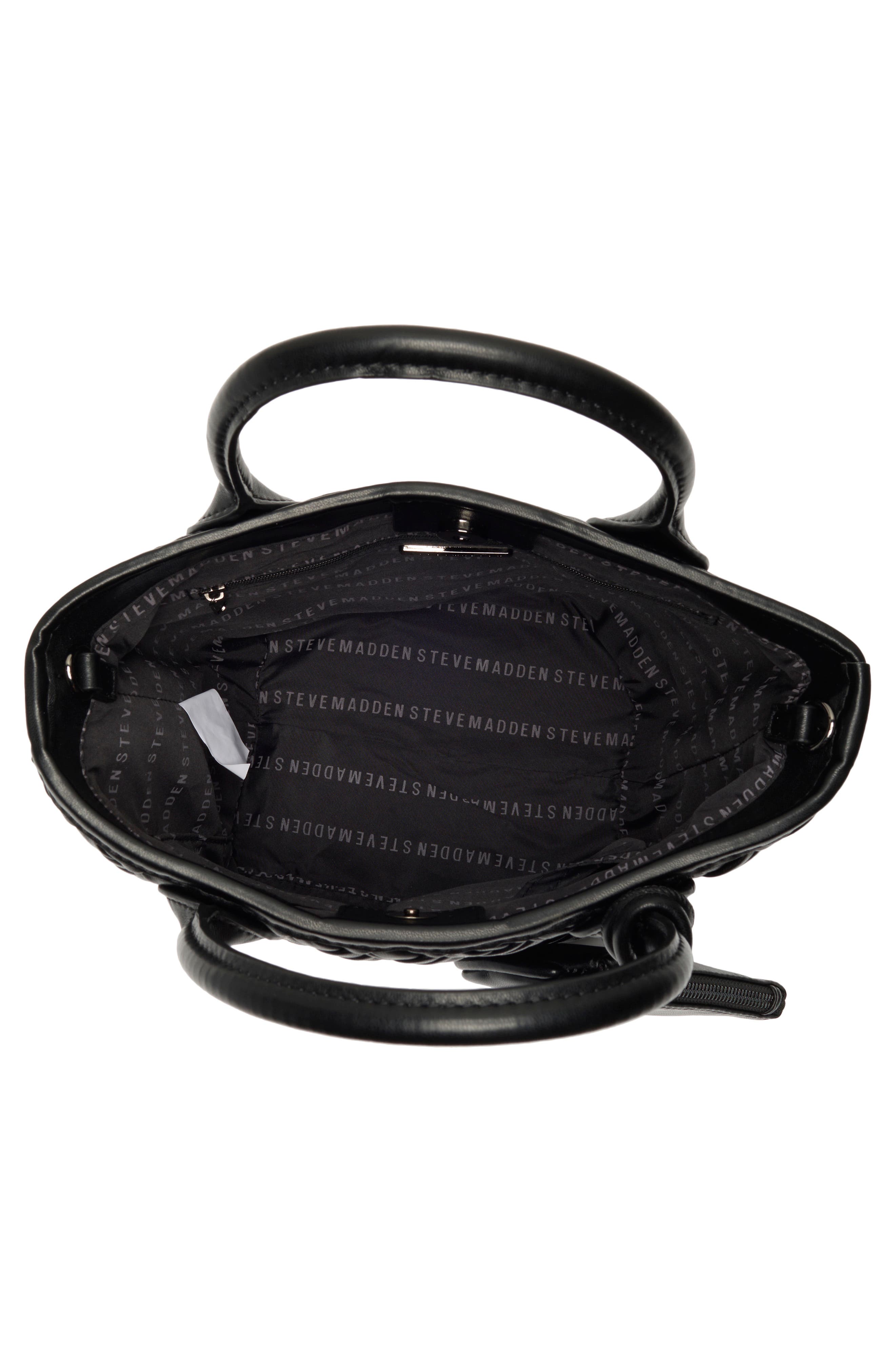 Steve Madden Bgene Woven Satchel Bag, Alternate, color, Black