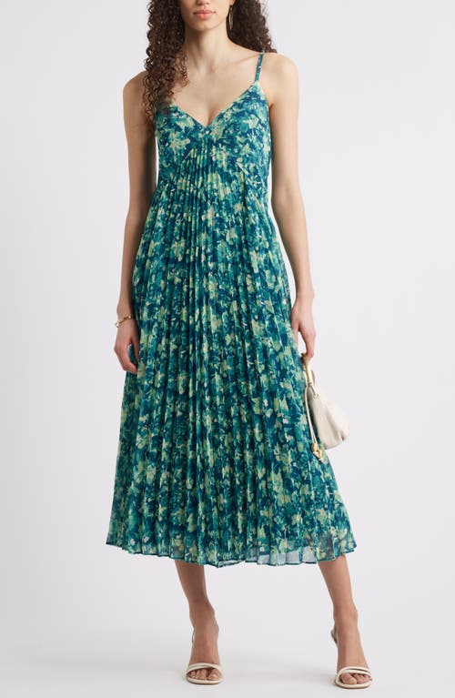 Chelsea28 Floral Pleated Sundress In Green