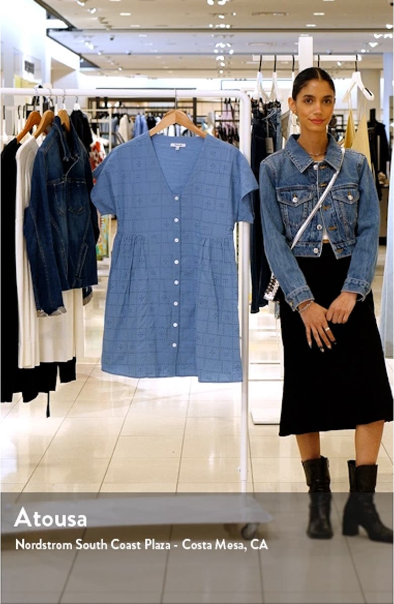 Eyelet V-Neck Cotton Minidress, sales video thumbnail