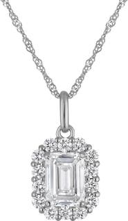 FZN 10k Gold Lab Grown Diamond Halo Pendant Necklace