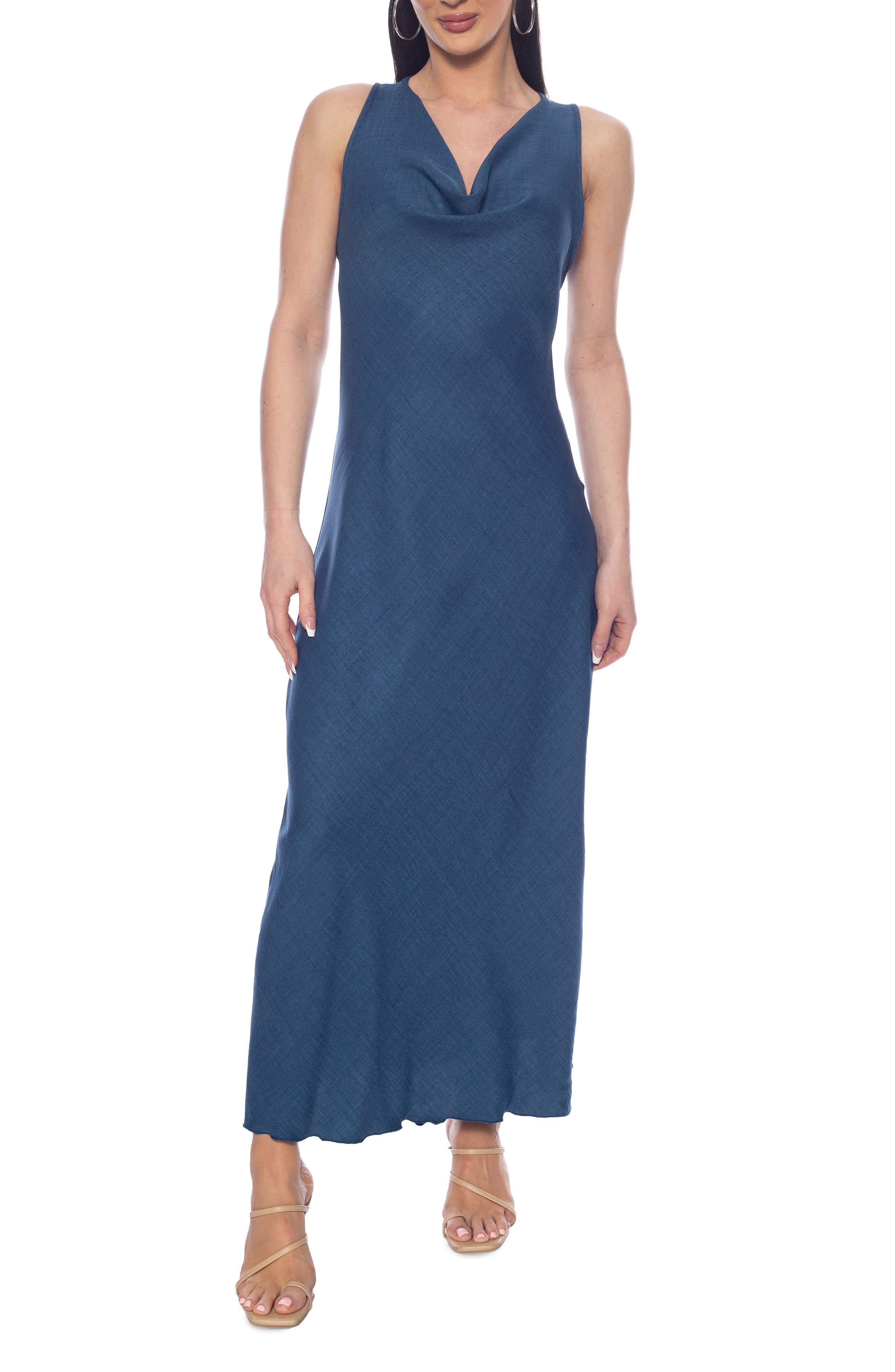 TASH AND SOPHIE Sleeveless Cowl Neck Dress