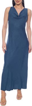 TASH AND SOPHIE Sleeveless Cowl Neck Dress