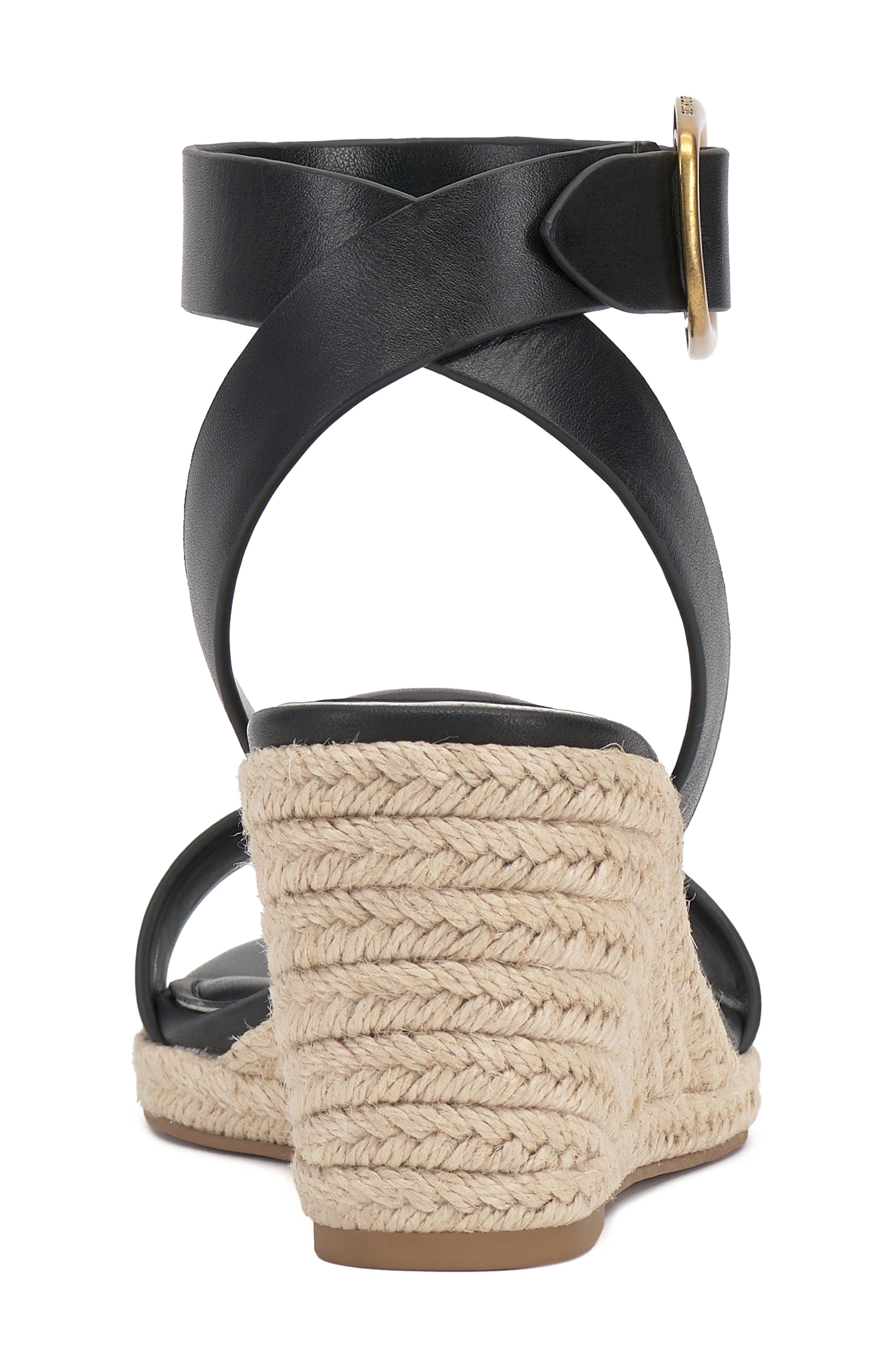 Vince Camuto Felia Wedge Sandal, Alternate, color, Black