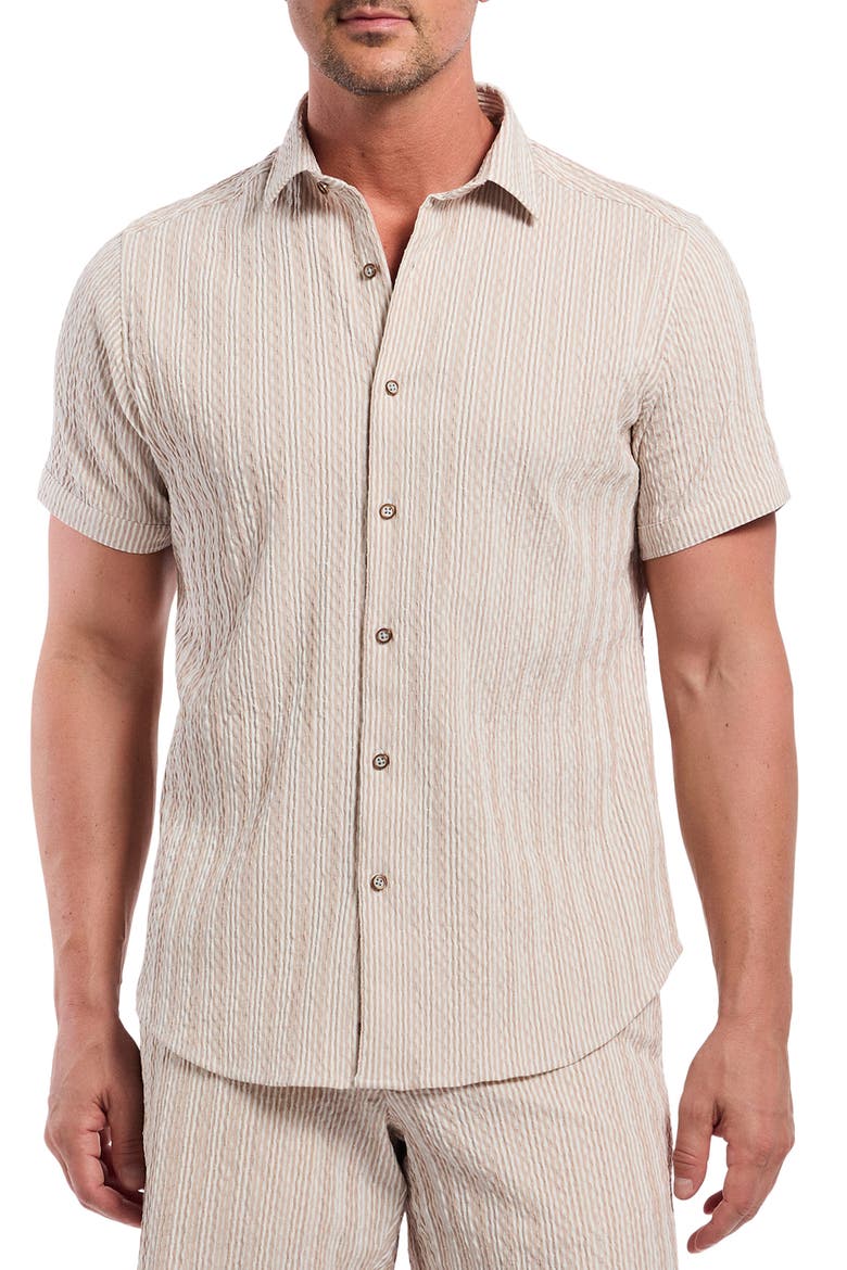 Fornillo Short Sleeve Shirt, Main, color, KHAKI