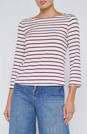 Lucille Stripe Boat Neck Top
