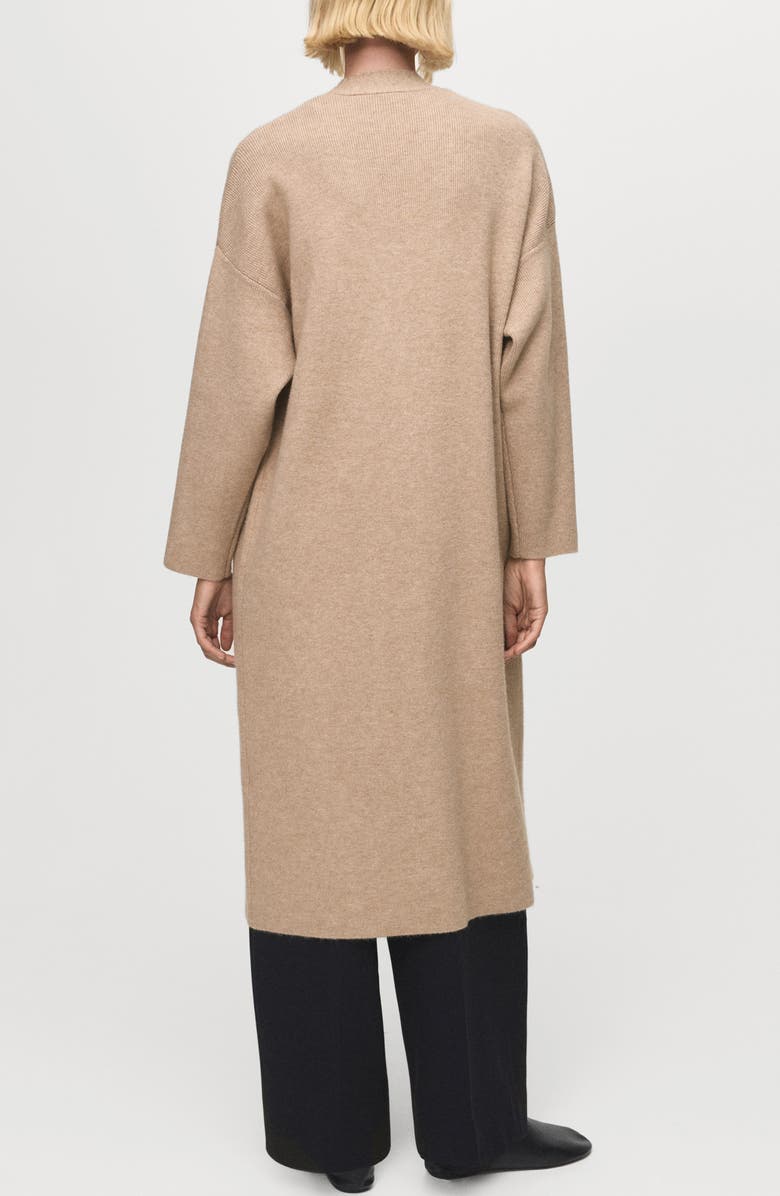 MANGO Long Sweater Coat, Alternate, color, Light/ Pastel Grey