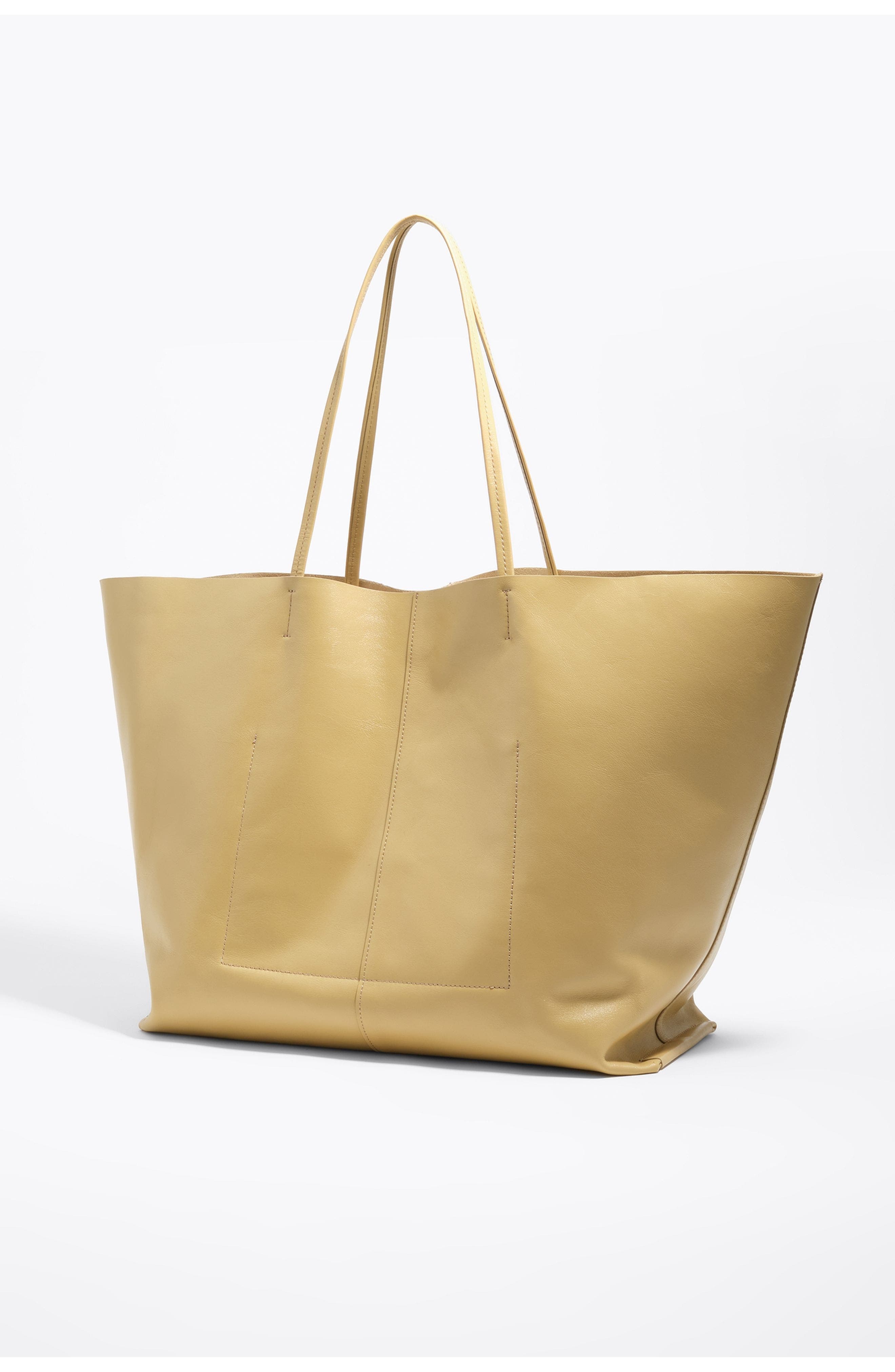 Leather Maxi Shopper Bag SS26, Alternate, color, OAT