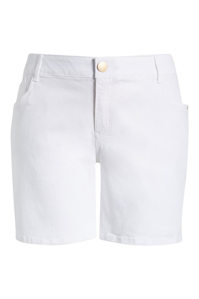 High Waist Mid Thigh Relaxed Denim Shorts, Alternate, color, OPTIC WHITE