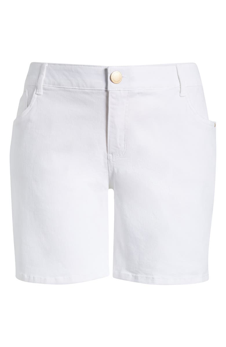 Wit & Wisdom High Waist Mid Thigh Relaxed Denim Shorts, Alternate, color, Optic White