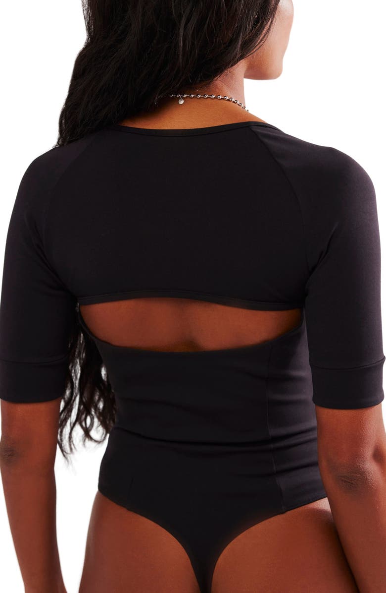 Free People Everly Square Neck Bodysuit, Alternate, color, 
