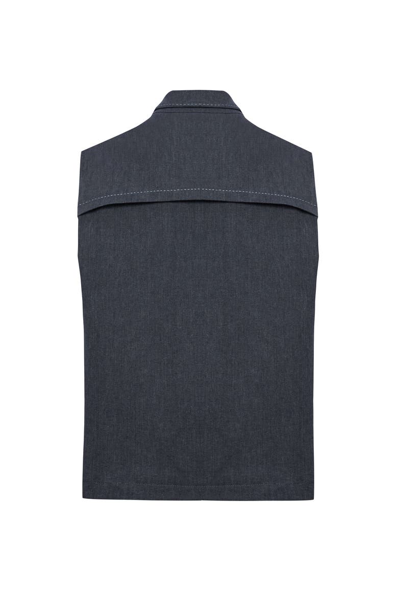 Edgar Denim Vest - Men's Sleeveless Utility Jacket, Alternate, color, Deep Blue