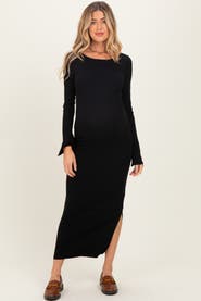 PinkBlush Scoop Back Long Sleeve Maxi Dress