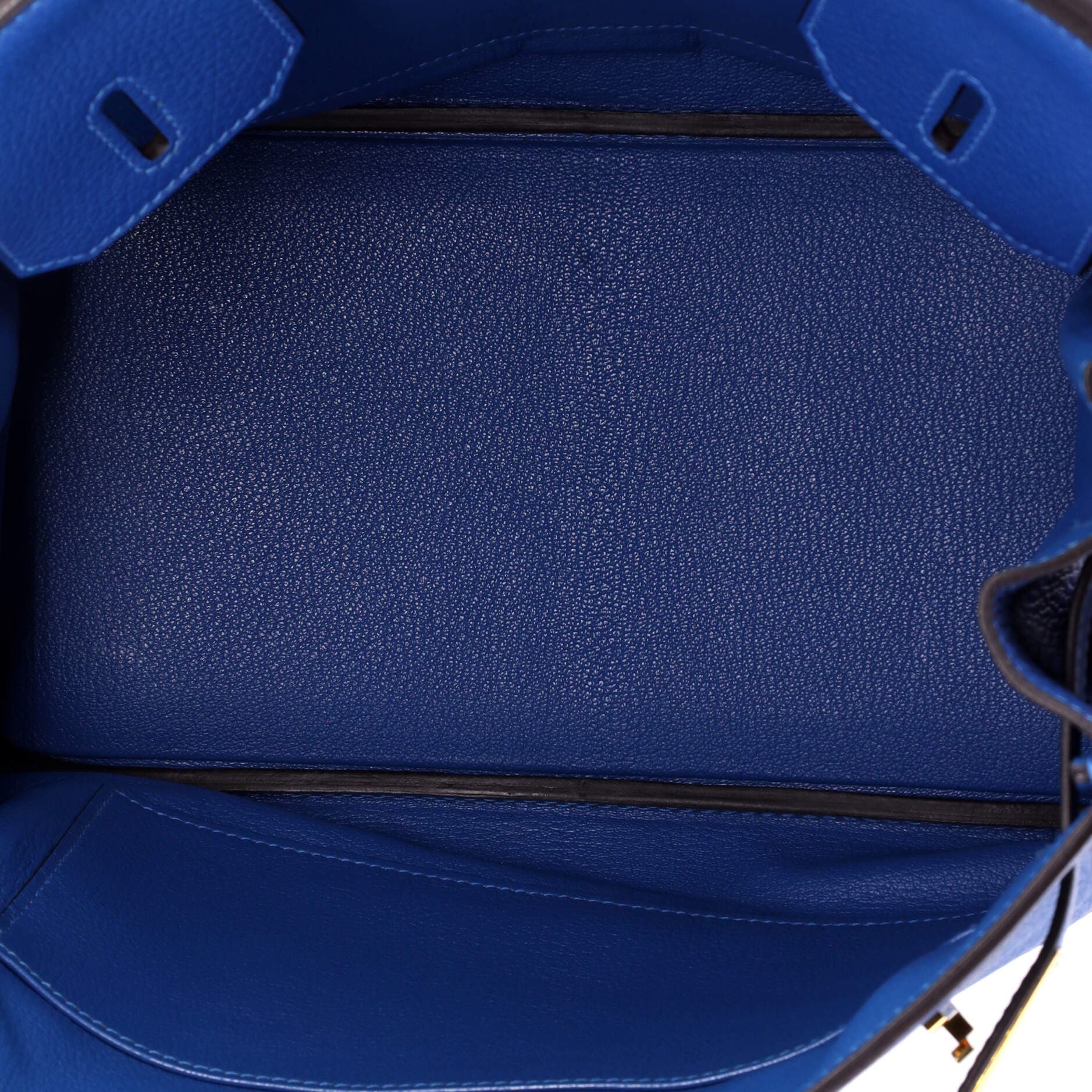 Birkin Handbag Blue Clemence with Gold Hardware 30, Alternate, color, Blue