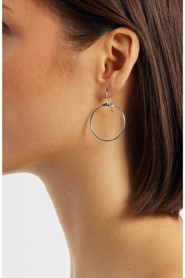 Signature Small Hoop Earrings, Alternate, color, STERLING SILVER