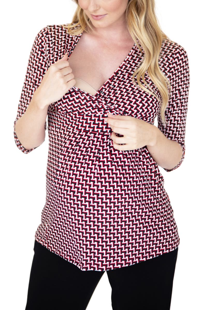 Angel Maternity Surplice Maternity/Nursing Top, Alternate, color, 