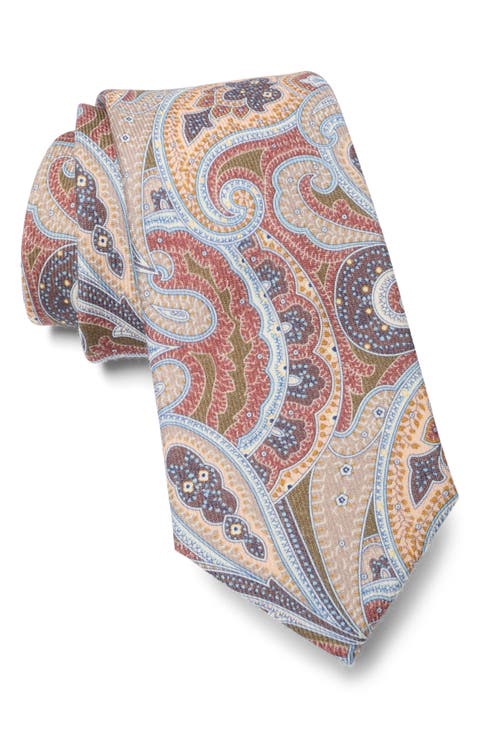 Printed Paisley Wool Tie
