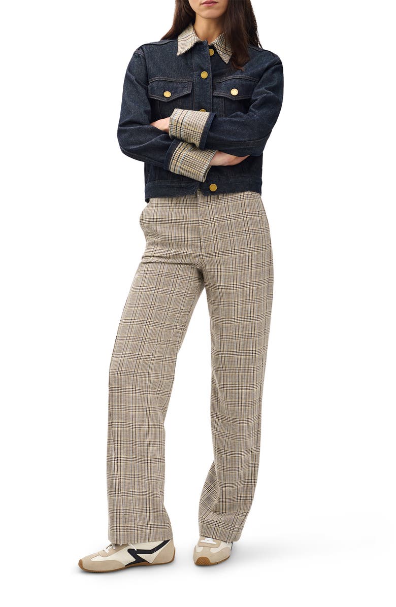 rag & bone Shea Plaid Wool Blend Pants, Alternate, color, 