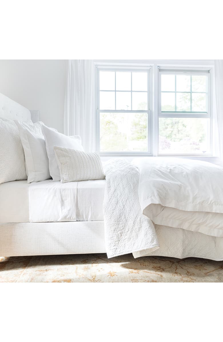 ELISABETH YORK 26" x 26" Sutton Dove Cotton Euro Sham - Machine Washable, Alternate, color, White