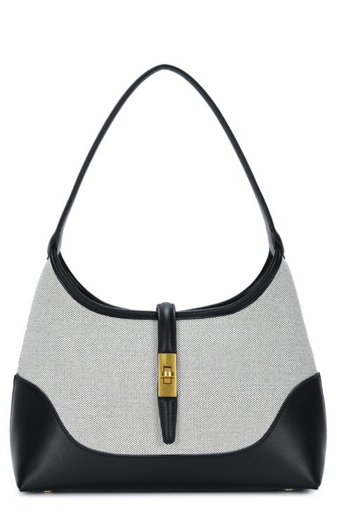 Two-Tone Canvas Shoulder Bag