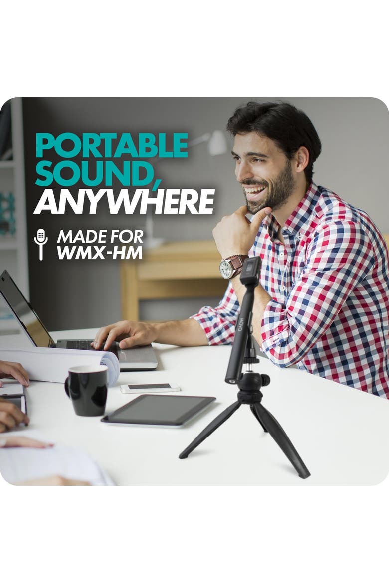HMT-2 Tabletop Tripod Microphone Stand for WMX-HM and Rode Interview Go, Alternate, color, Black