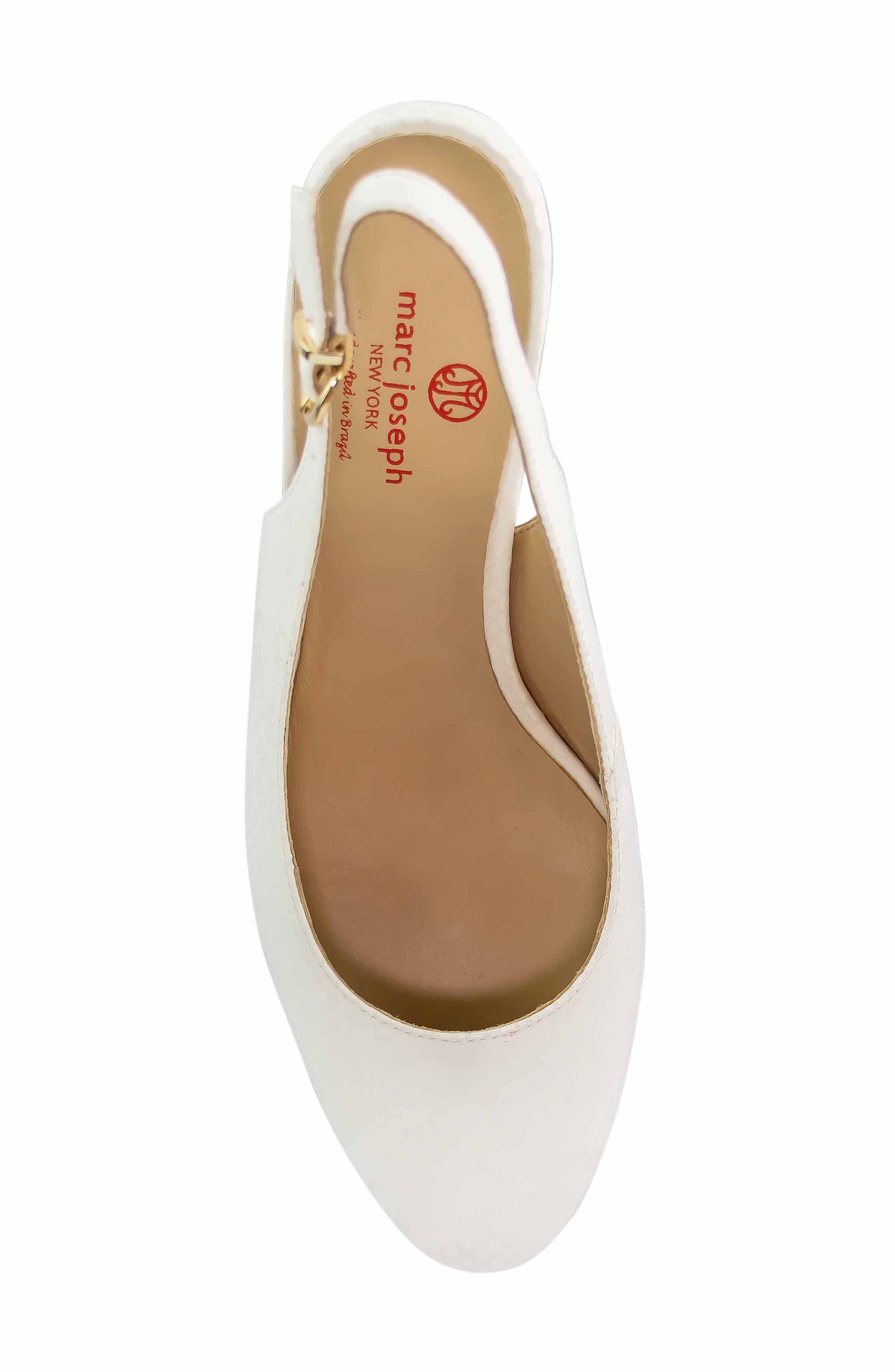 Broad St Slingback Leather Pump, Alternate, color, WHITE SNAKE